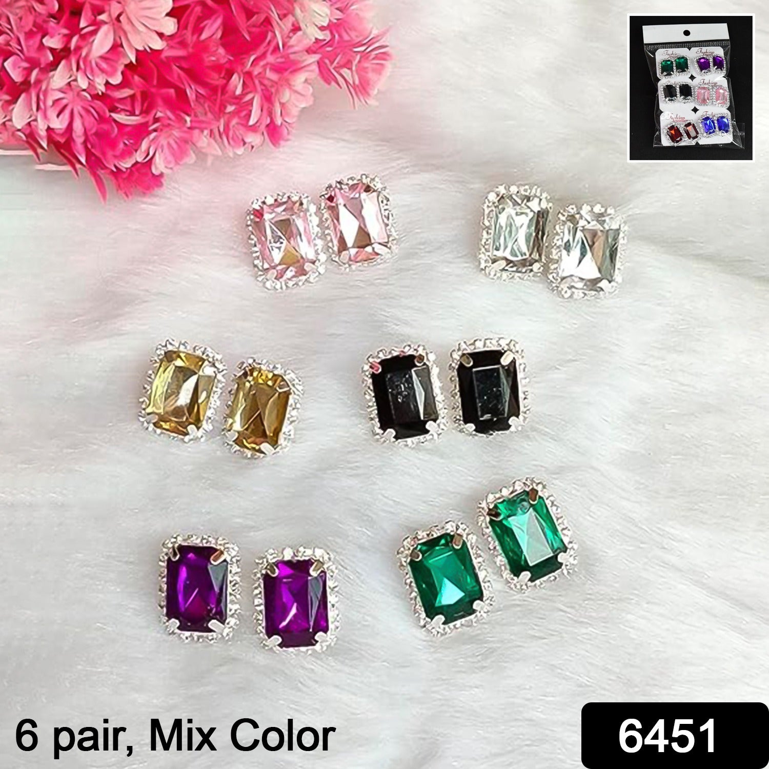 Diamond Jewellery Interchangeable Triangular Shaped Earrings (6 Pari  Mix Color  Design) Diamond Jewellery Interchangeable Triangular Shaped Earrings (6 Pari  Mix Color  Design)
